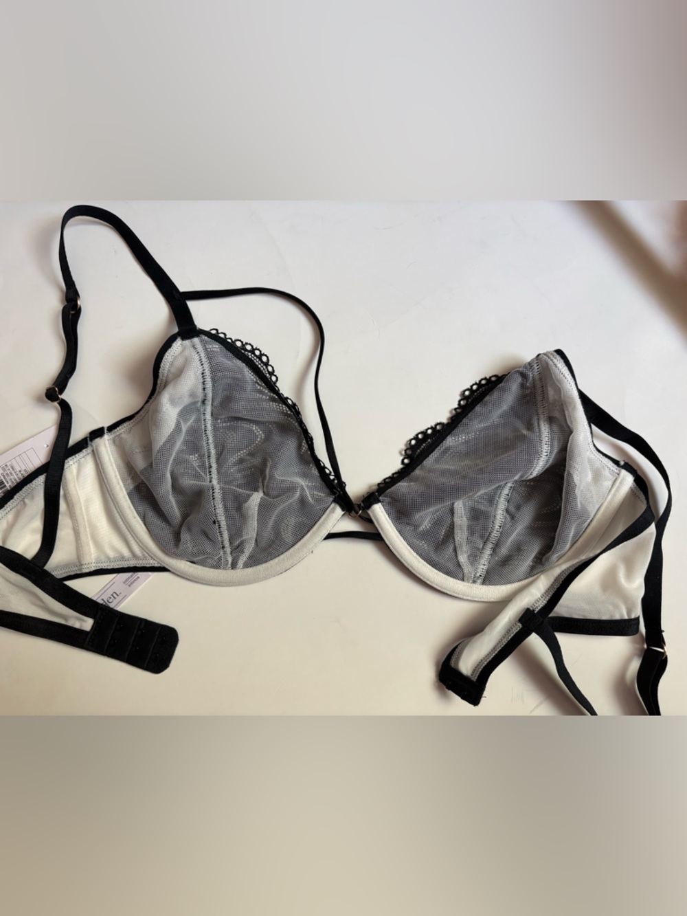 Auden Black Lace Underwire Bra with Strappy Detail - Picture 7 of 12